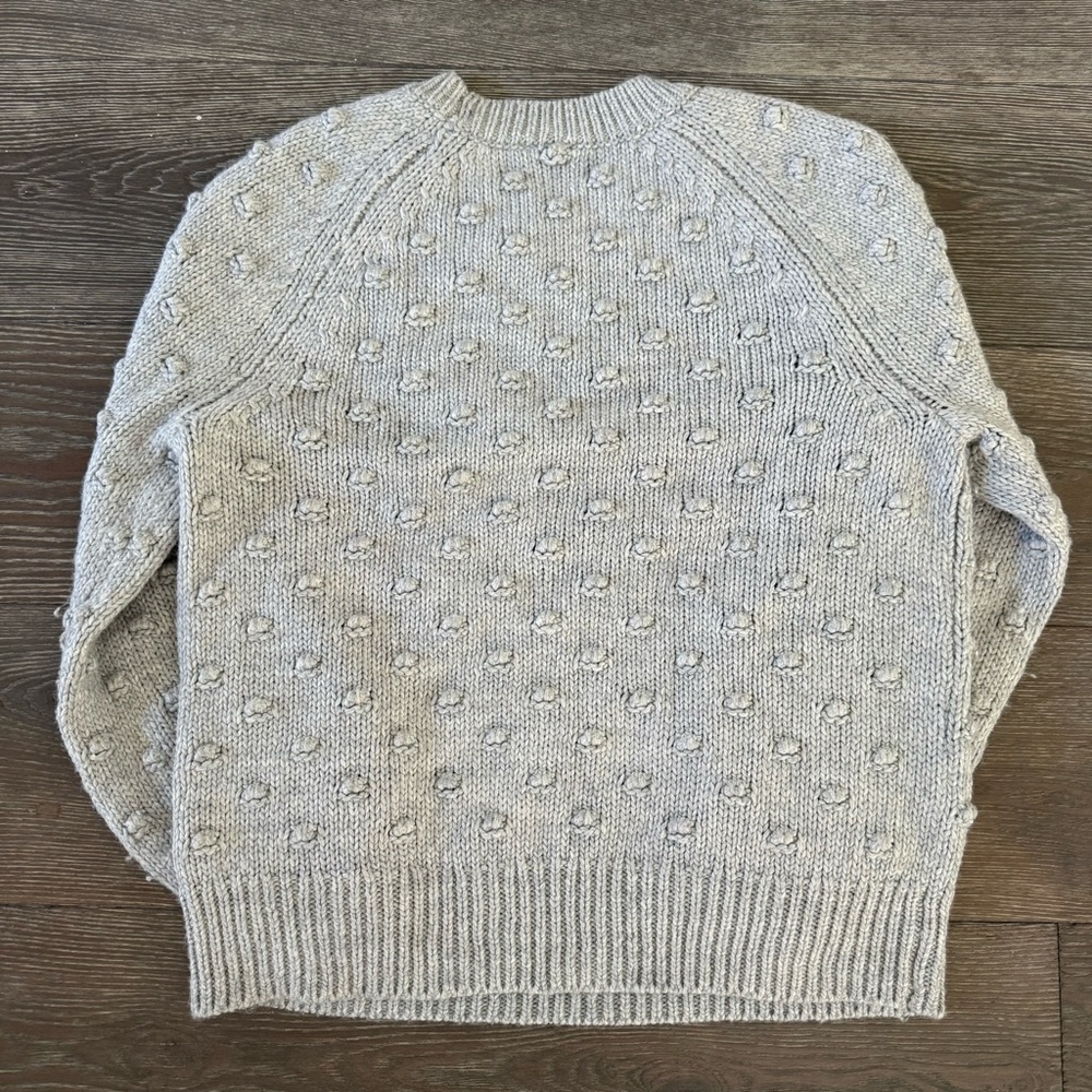 Gray Gap Wool Blend Sweater With Puffballs - image 2